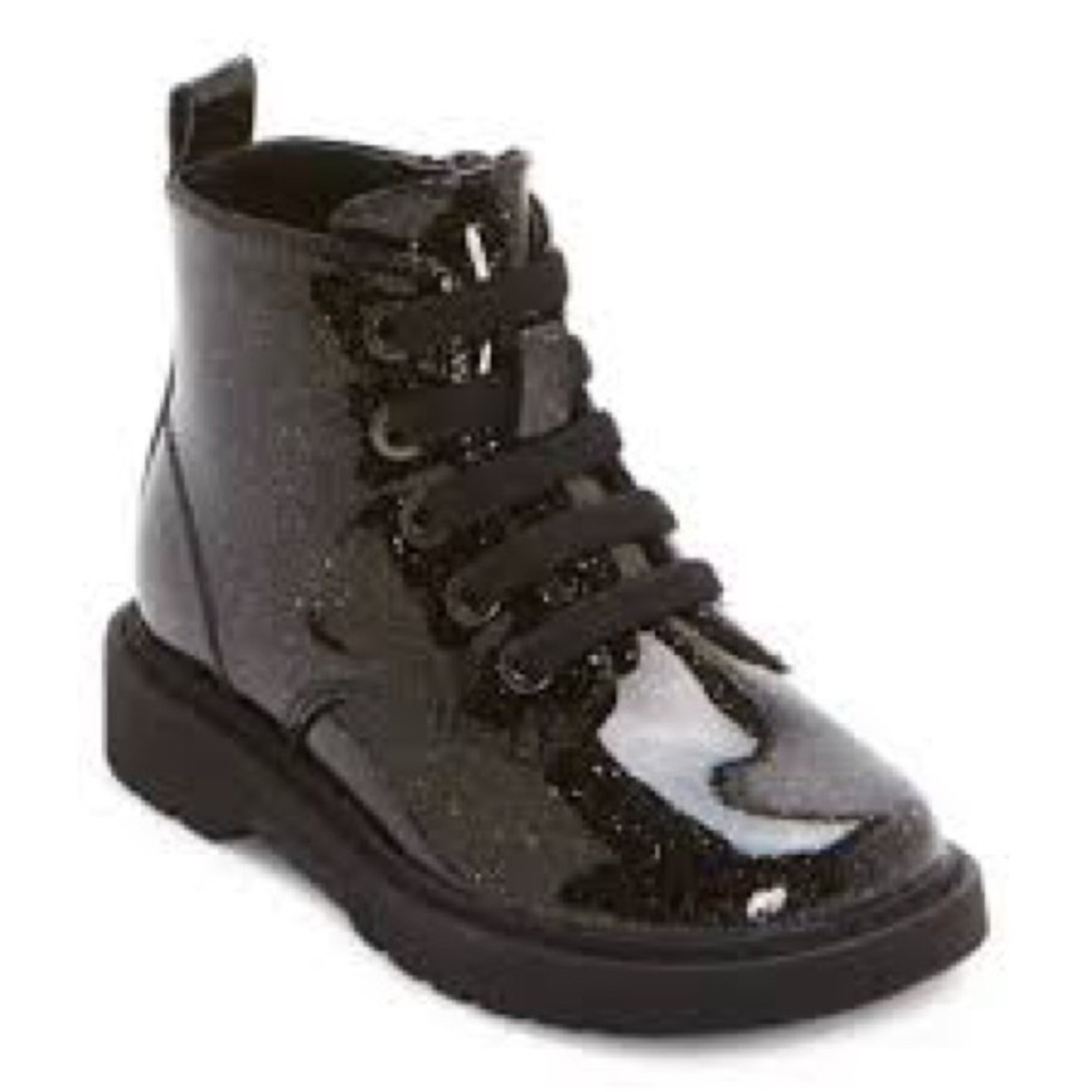 Shiny/Sparkle Black Kids Boots